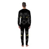 Drawing Portrait Black Cat Print Men's Pajamas-grizzshop