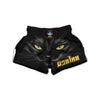 Drawing Portrait Black Cat Print Muay Thai Boxing Shorts-grizzshop