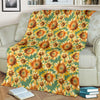 Drawing Sunflower Print Pattern Blanket-grizzshop