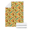 Drawing Sunflower Print Pattern Blanket-grizzshop