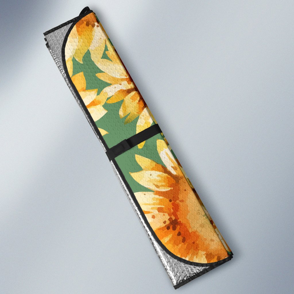 Drawing Sunflower Print Pattern Car Sun Shade-grizzshop