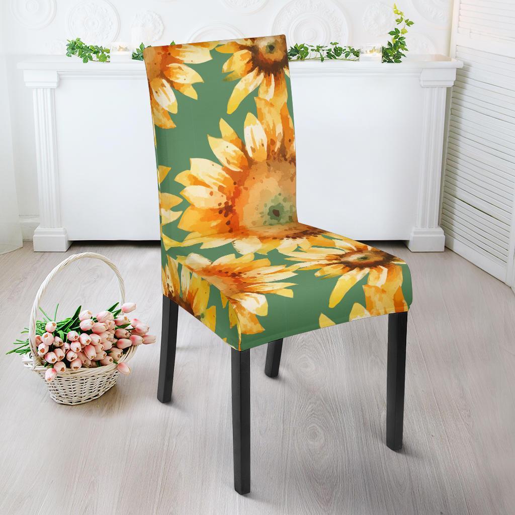 Drawing Sunflower Print Pattern Chair Cover-grizzshop