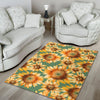 Drawing Sunflower Print Pattern Floor Mat-grizzshop