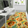 Drawing Sunflower Print Pattern Floor Mat-grizzshop