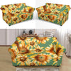 Drawing Sunflower Print Pattern Loveseat Cover-grizzshop