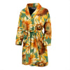 Drawing Sunflower Print Pattern Men Long Robe-grizzshop