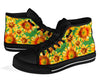 Drawing Sunflower Print Pattern Men Women's High Top Shoes-grizzshop