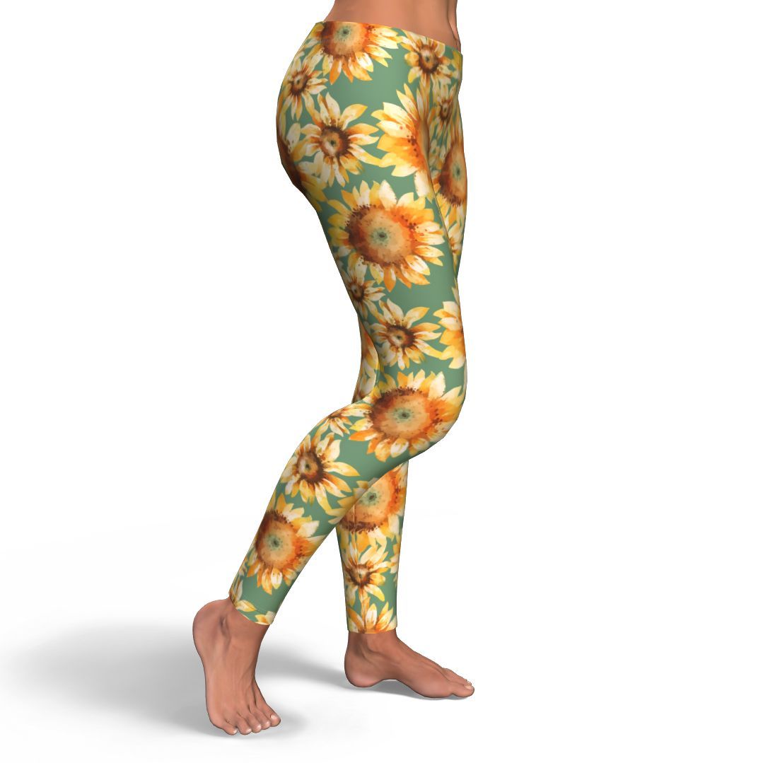 Drawing Sunflower Print Pattern Pattern Women Leggings-grizzshop