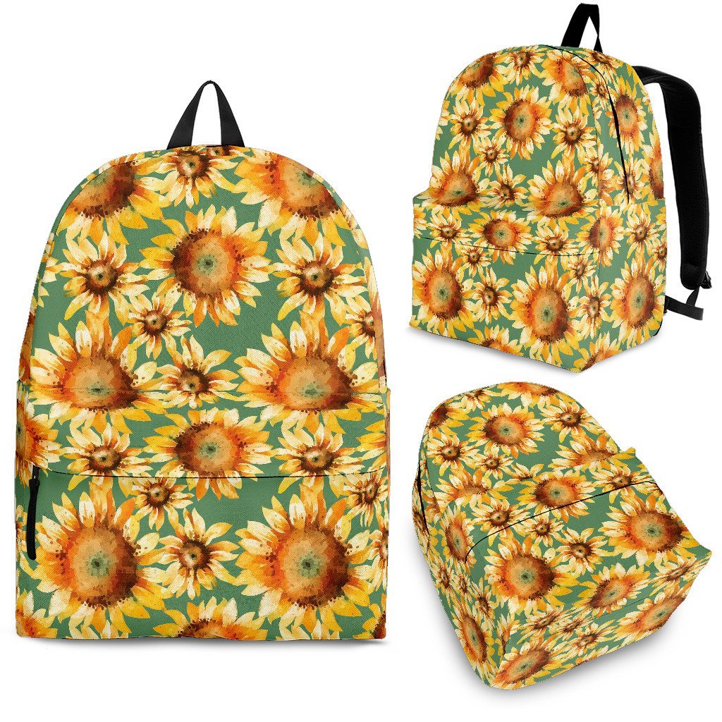 Drawing Sunflower Print Pattern Premium Backpack-grizzshop