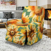 Drawing Sunflower Print Pattern Recliner Cover-grizzshop