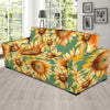 Drawing Sunflower Print Pattern Sofa Covers-grizzshop