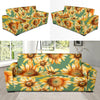 Drawing Sunflower Print Pattern Sofa Covers-grizzshop