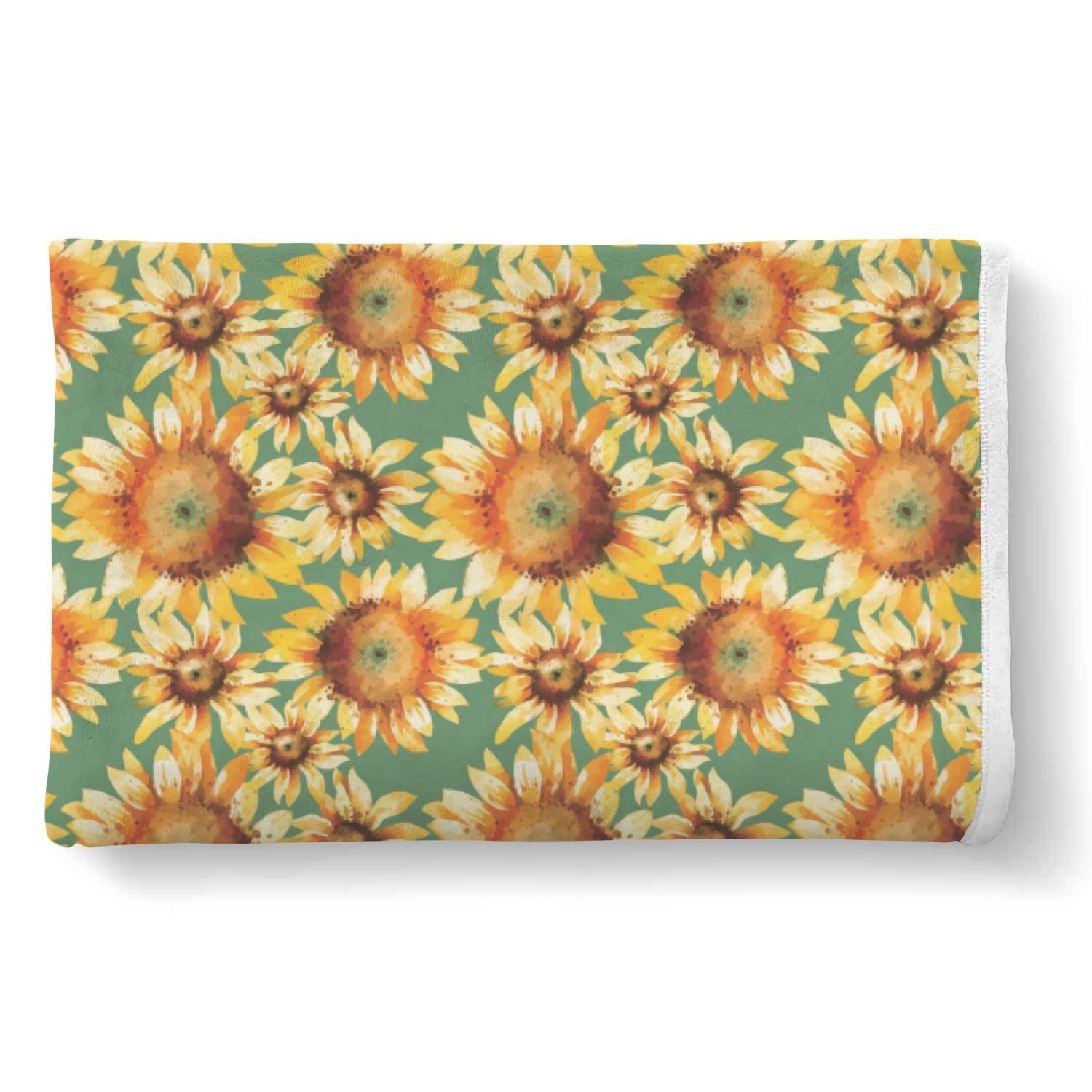 Drawing Sunflower Print Pattern Throw Blanket-grizzshop