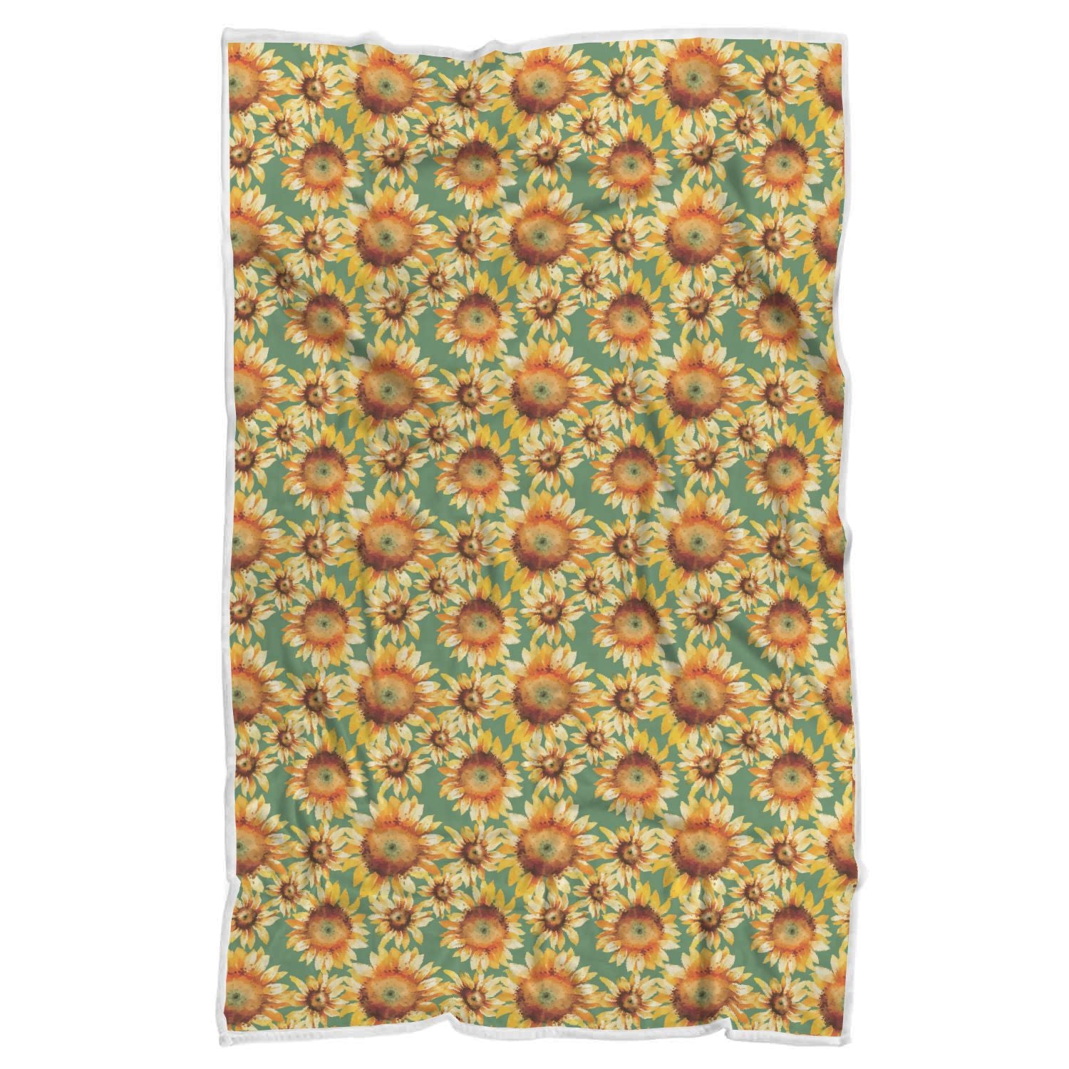 Drawing Sunflower Print Pattern Throw Blanket-grizzshop