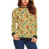 Drawing Sunflower Print Pattern Women Crewneck Sweatshirt-grizzshop