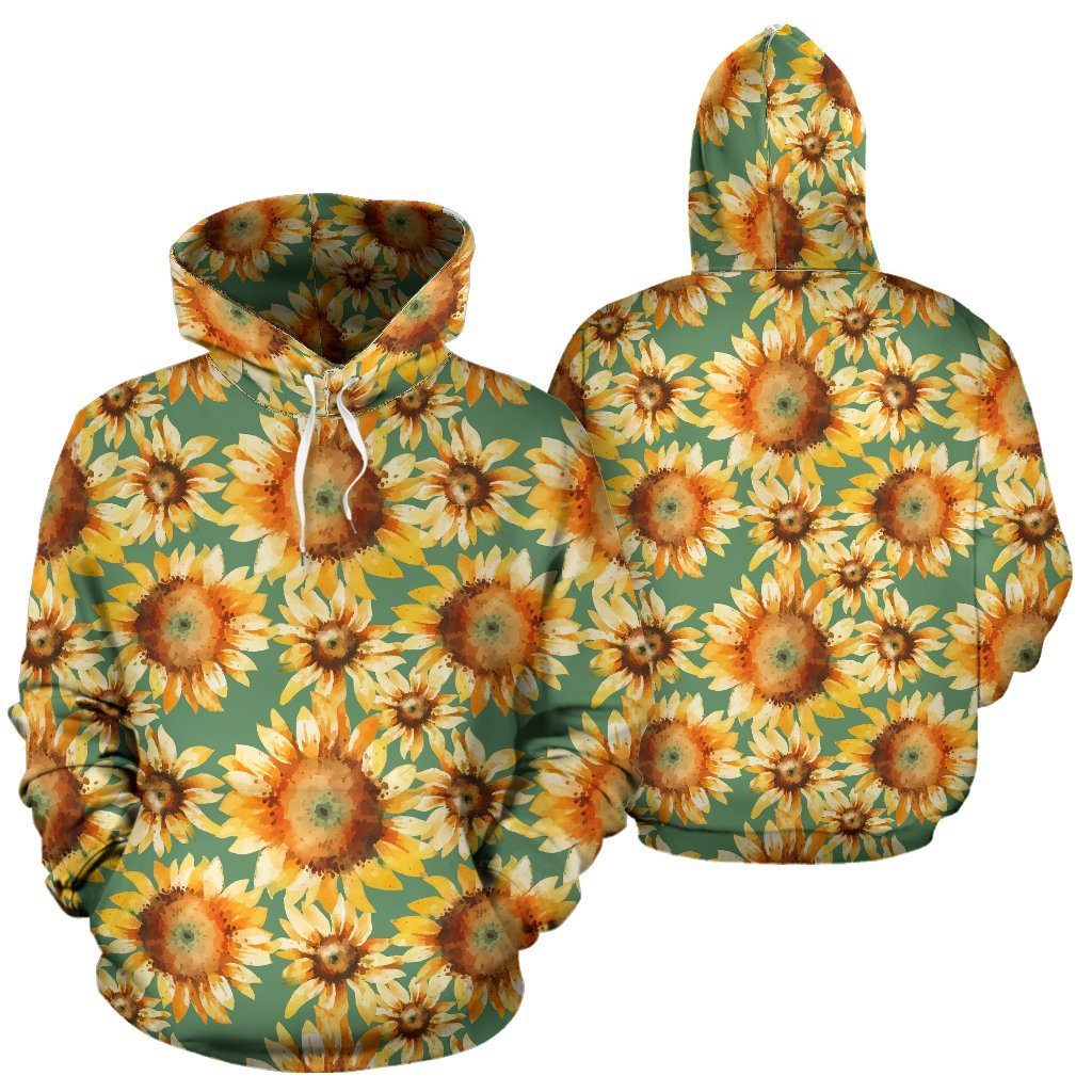 Drawing Sunflower Print Pattern Women Men Pullover Hoodie-grizzshop