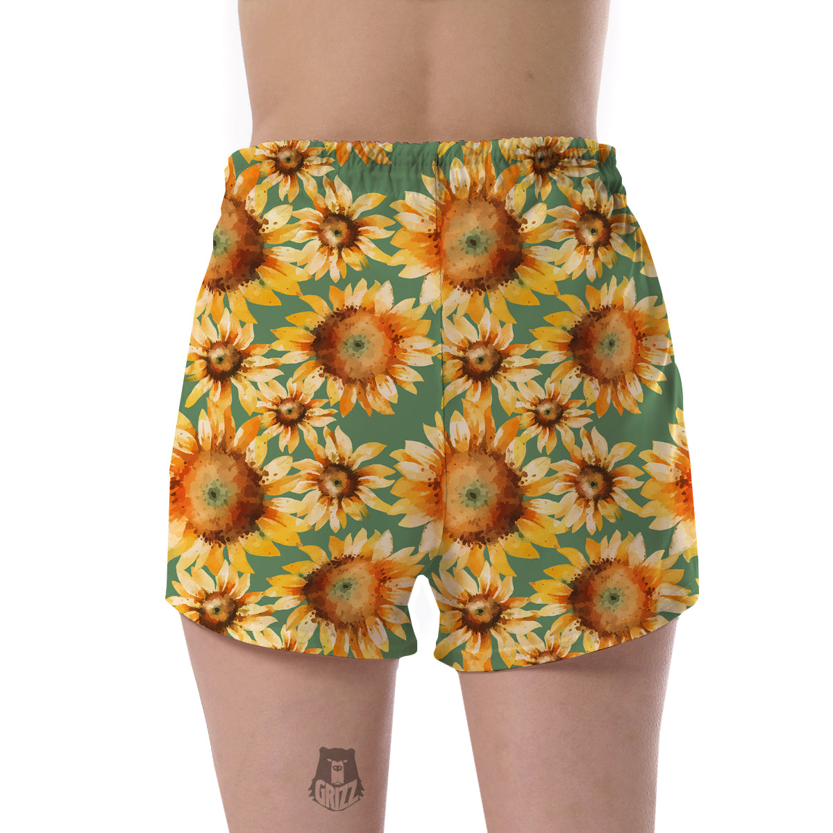 Drawing Sunflower Print Pattern Women's Shorts-grizzshop