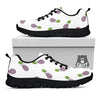 Drawing White Eggplant Print Pattern Black Sneaker-grizzshop