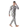 Drawing White Eggplant Print Pattern Men's Pajamas-grizzshop