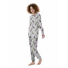 Drawing White Eggplant Print Pattern Women's Pajamas-grizzshop