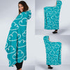 Drawn Cloud Pattern Print Hooded Blanket-grizzshop