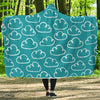 Drawn Cloud Pattern Print Hooded Blanket-grizzshop