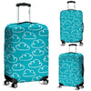 Drawn Cloud Pattern Print Luggage Cover Protector-grizzshop