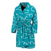 Drawn Cloud Pattern Print Men Long Robe-grizzshop