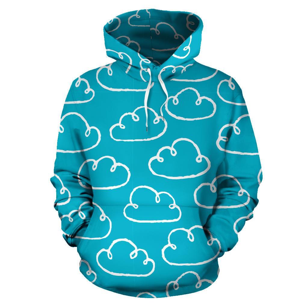 Drawn Cloud Pattern Print Men Women Pullover Hoodie-grizzshop