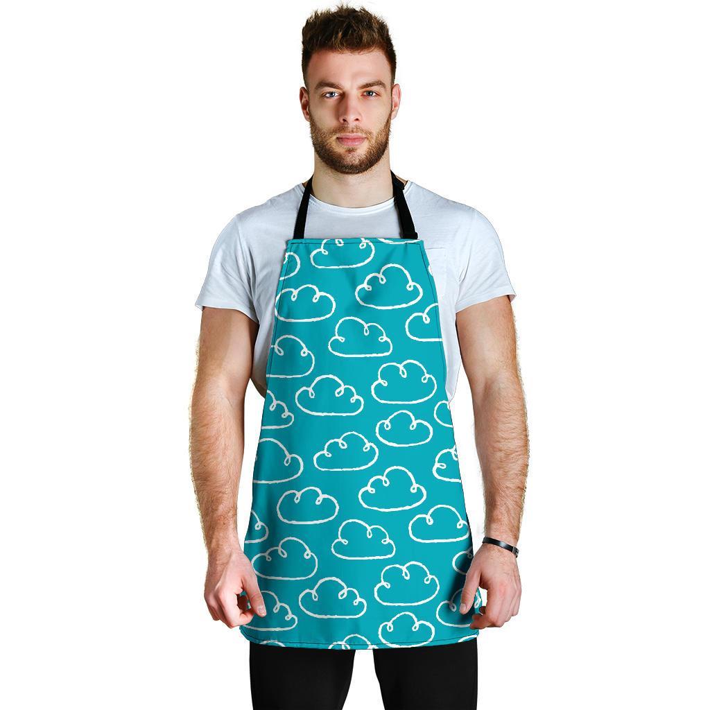 Drawn Cloud Pattern Print Men's Apron-grizzshop