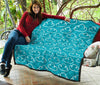 Drawn Cloud Pattern Print Quilt-grizzshop