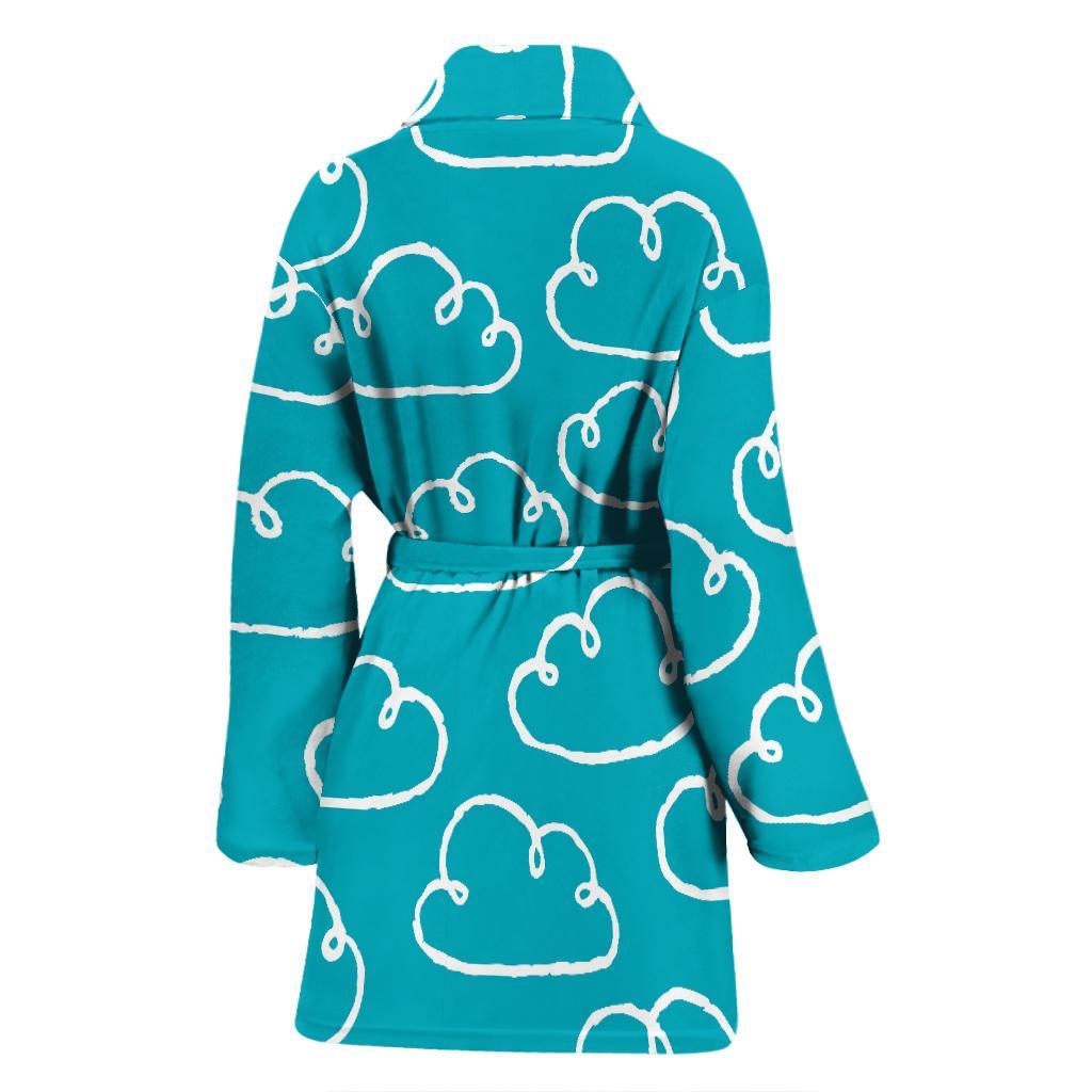 Drawn Cloud Pattern Print Women Long Robe-grizzshop