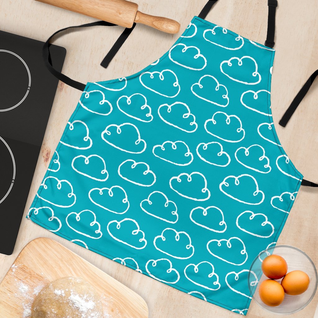 Drawn Cloud Pattern Print Women's Apron-grizzshop