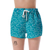 Drawn Cloud Pattern Print Women's Shorts-grizzshop