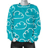 Drawn Cloud Pattern Print Women's Sweatshirt-grizzshop