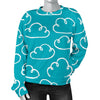 Drawn Cloud Pattern Print Women's Sweatshirt-grizzshop