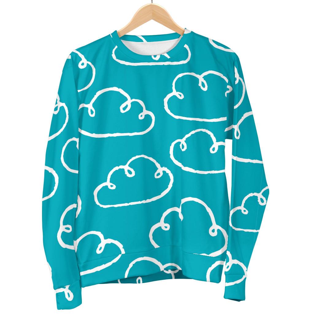 Drawn Cloud Pattern Print Women's Sweatshirt-grizzshop