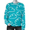 Drawn Cloud Pattern Print Women's Sweatshirt-grizzshop