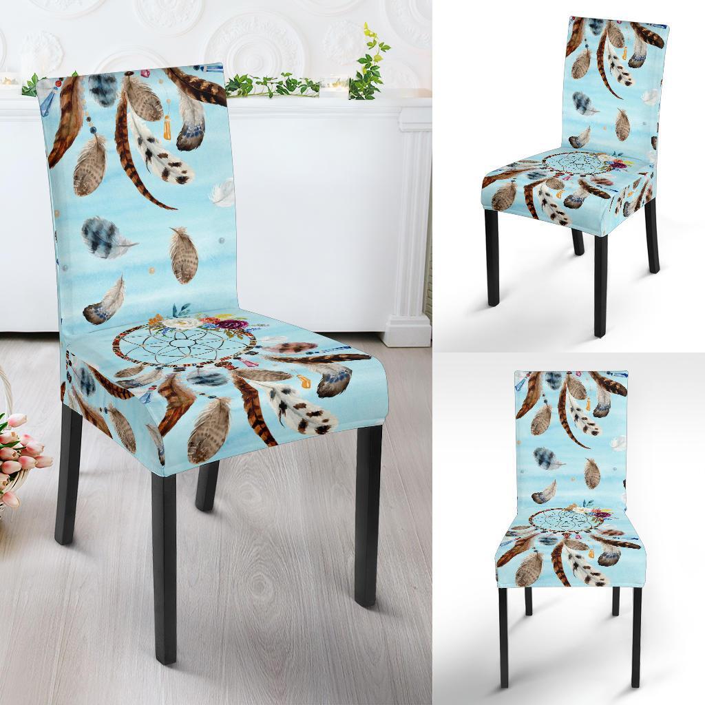 Dream Catcher Blue Feather Chair Cover-grizzshop