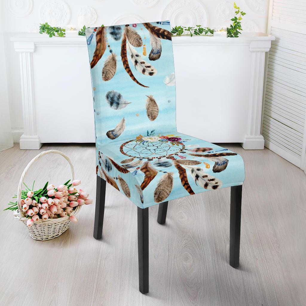 Dream Catcher Blue Feather Chair Cover-grizzshop