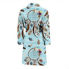 Dream Catcher Blue Feather Men Long Robe-grizzshop