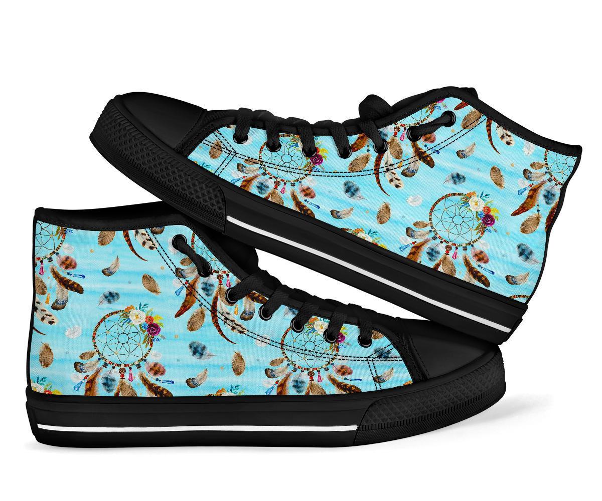 Dream Catcher Blue Feather Men Women's High Top Shoes-grizzshop