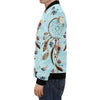 Dream Catcher Blue Feather Pattern Print Men's Bomber Jacket-grizzshop