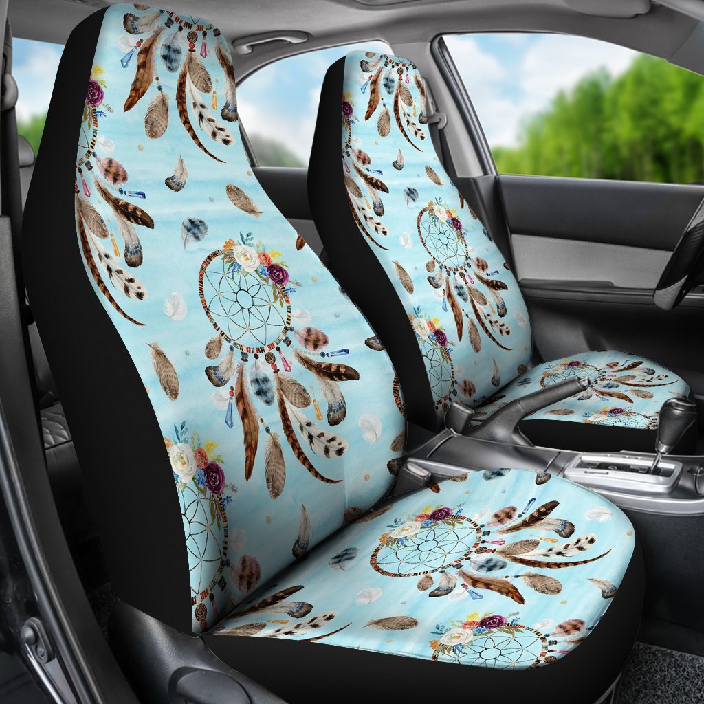 Dream Catcher Blue Feather Universal Fit Car Seat Cover-grizzshop