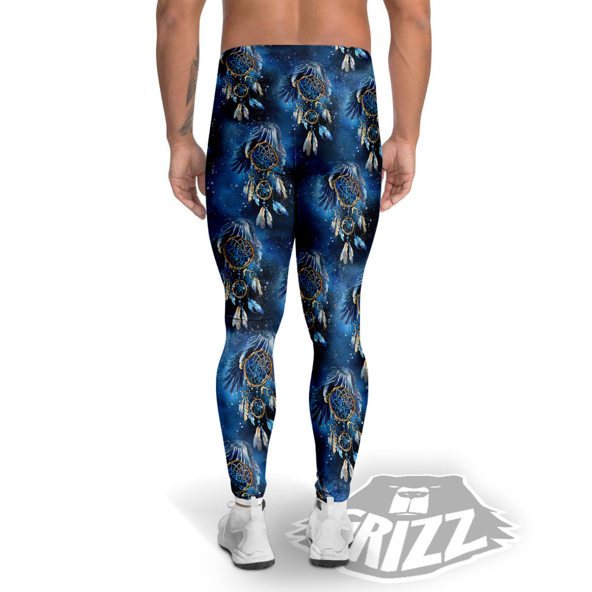 Dream Catcher Blue Galaxy Print Pattern Men's Leggings-grizzshop