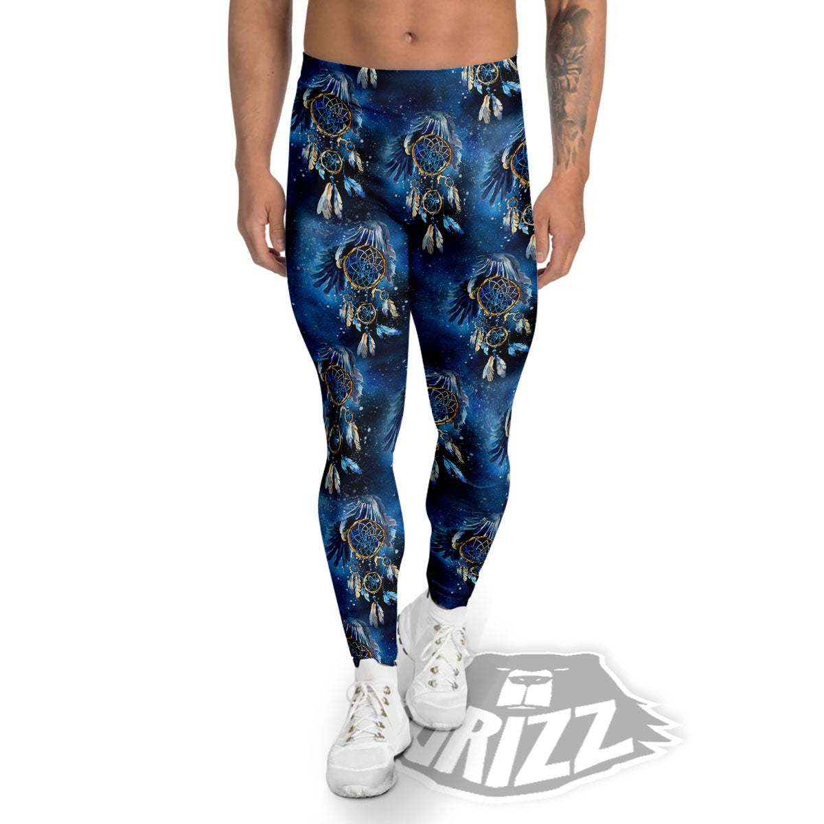 Dream Catcher Blue Galaxy Print Pattern Men's Leggings-grizzshop