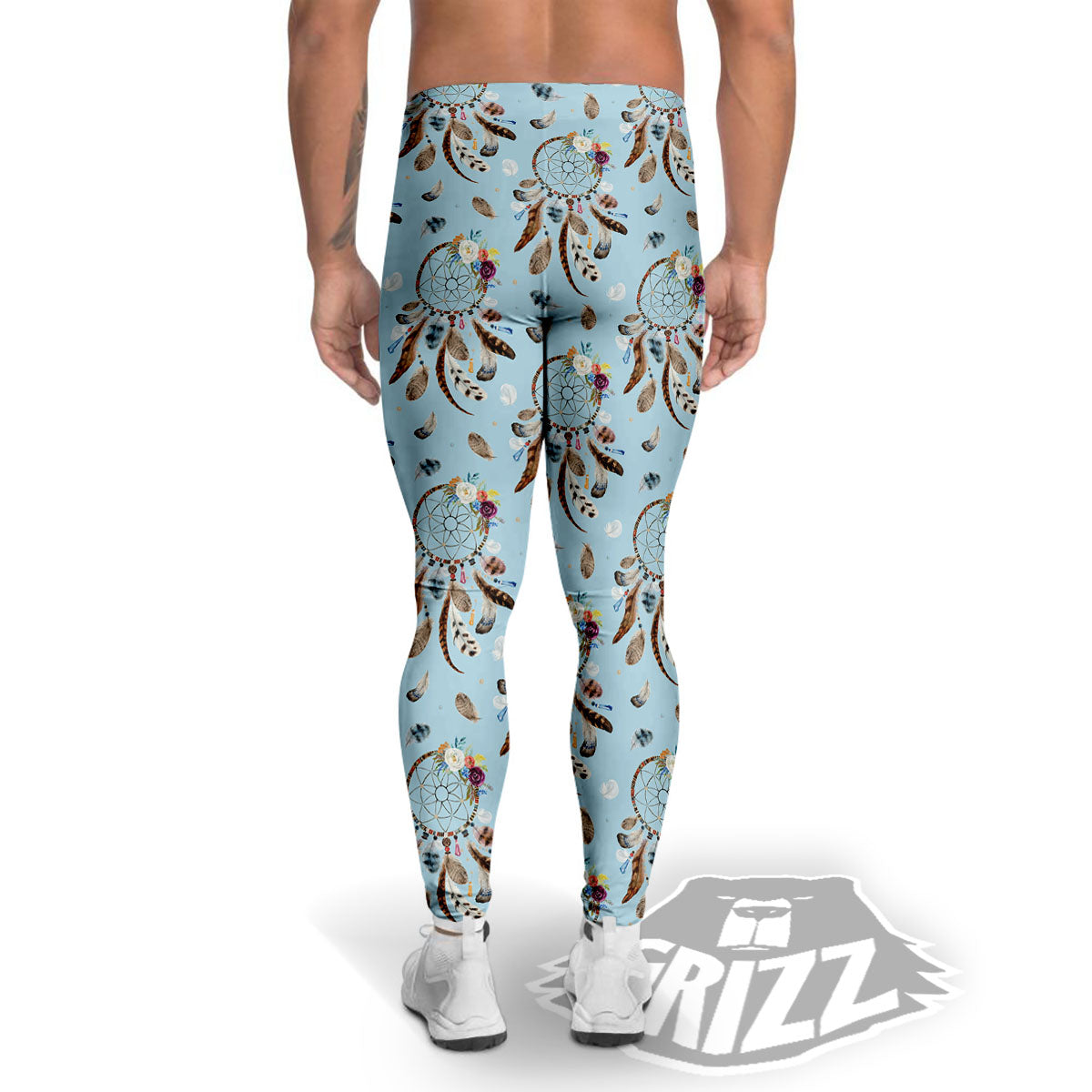 Dream Catcher Blue Indian Print Pattern Men's Leggings-grizzshop