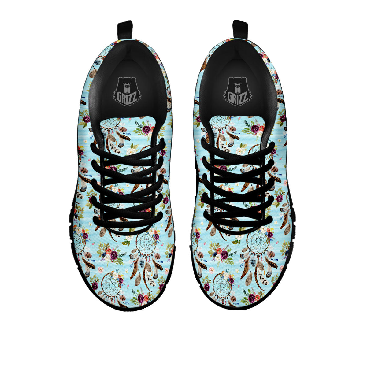 Dream Catcher Blue Native Print Pattern Black Sneaker-grizzshop