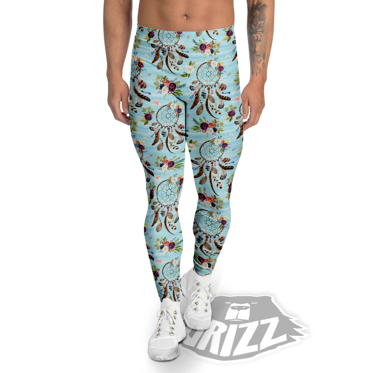 Dream Catcher Blue Native Print Pattern Men's Leggings-grizzshop
