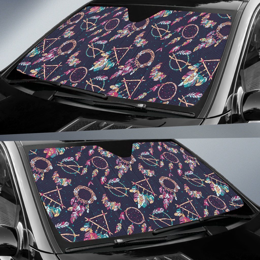 Dream Catcher Boho Feather Car Sun Shade-grizzshop